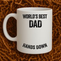 Worlds Best Dad Hands Down Make A Handprint Mug