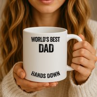 Worlds Best Dad Hands Down Make A Handprint Mug