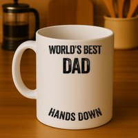 Worlds Best Dad Hands Down Make A Handprint Mug