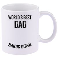 Worlds Best Dad Hands Down Make A Handprint 11oz C Handle Ceramic Mug