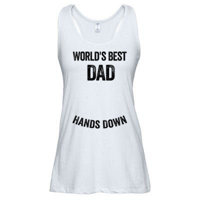 Worlds Best Dad Hands Down Make A Handprint Ladies Essential Flowy Tank