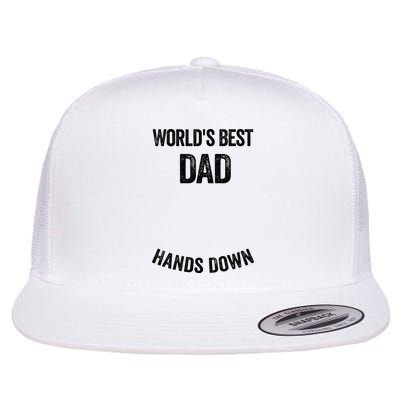 Worlds Best Dad Hands Down Make A Handprint Flatbill Hat
