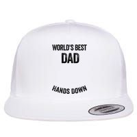 Worlds Best Dad Hands Down Make A Handprint Flatbill Hat
