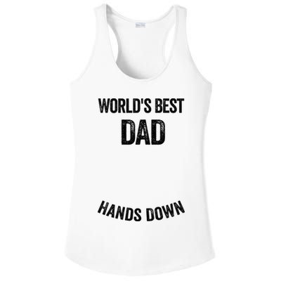 Worlds Best Dad Hands Down Make A Handprint Ladies PosiCharge Competitor Racerback Tank