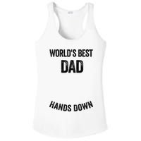 Worlds Best Dad Hands Down Make A Handprint Ladies PosiCharge Competitor Racerback Tank