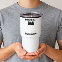 Worlds Best Dad Hands Down Make A Handprint Tumbler