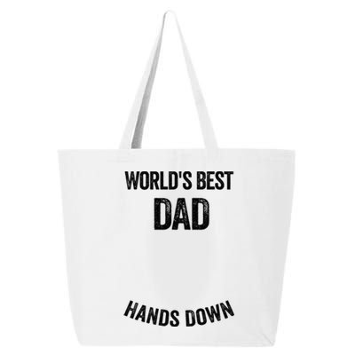 Worlds Best Dad Hands Down Make A Handprint 25L Jumbo Tote