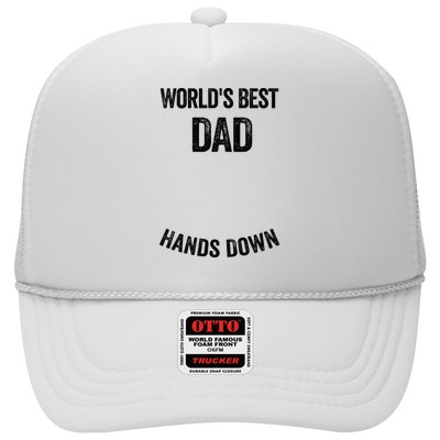 Worlds Best Dad Hands Down Make A Handprint Trucker Hat