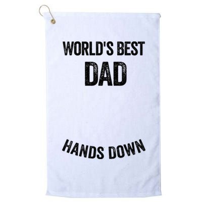 Worlds Best Dad Hands Down Make A Handprint Golf Towel