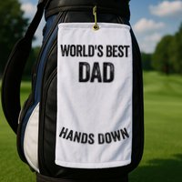 Worlds Best Dad Hands Down Make A Handprint Golf Towel