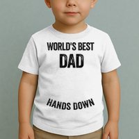 Worlds Best Dad Hands Down Make A Handprint Toddler T-Shirt