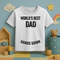 Worlds Best Dad Hands Down Make A Handprint Toddler T-Shirt