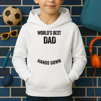 Worlds Best Dad Hands Down Make A Handprint Kids Hoodie