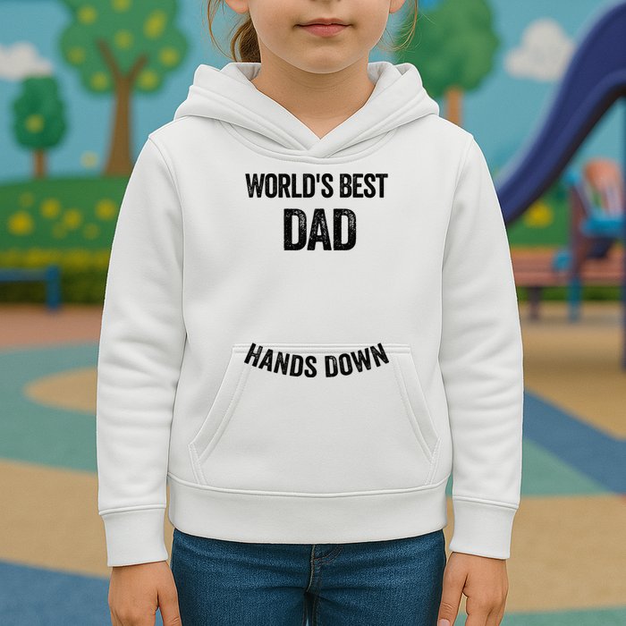 Worlds Best Dad Hands Down Make A Handprint Kids Hoodie
