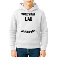 Worlds Best Dad Hands Down Make A Handprint Kids Hoodie