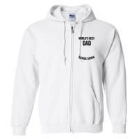 Worlds Best Dad Hands Down Make A Handprint Full Zip Hoodie