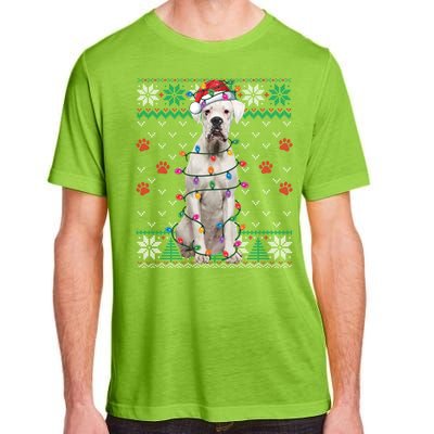 White Boxer Dog Christmas Ugly Sweater Boxer Lover Xmas Gift Adult ChromaSoft Performance T-Shirt