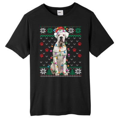 White Boxer Dog Christmas Ugly Sweater Boxer Lover Xmas Gift Tall Fusion ChromaSoft Performance T-Shirt