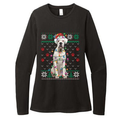 White Boxer Dog Christmas Ugly Sweater Boxer Lover Xmas Gift Womens CVC Long Sleeve Shirt