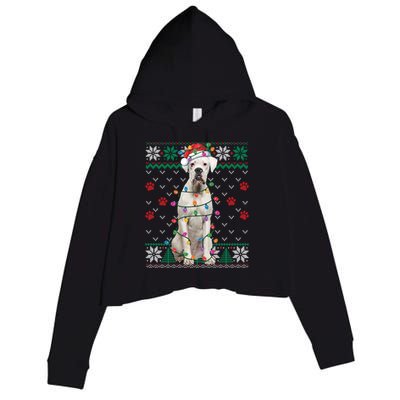 White Boxer Dog Christmas Ugly Sweater Boxer Lover Xmas Gift Crop Fleece Hoodie