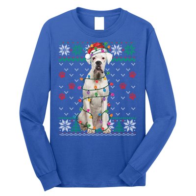 White Boxer Dog Christmas Ugly Sweater Boxer Lover Xmas Gift Long Sleeve Shirt