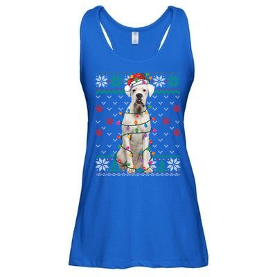 White Boxer Dog Christmas Ugly Sweater Boxer Lover Xmas Gift Ladies Essential Flowy Tank