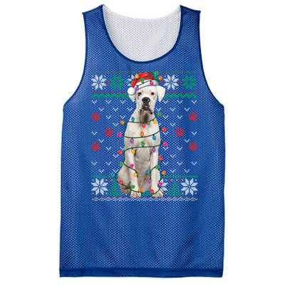 White Boxer Dog Christmas Ugly Sweater Boxer Lover Xmas Gift Mesh Reversible Basketball Jersey Tank