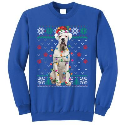 White Boxer Dog Christmas Ugly Sweater Boxer Lover Xmas Gift Tall Sweatshirt