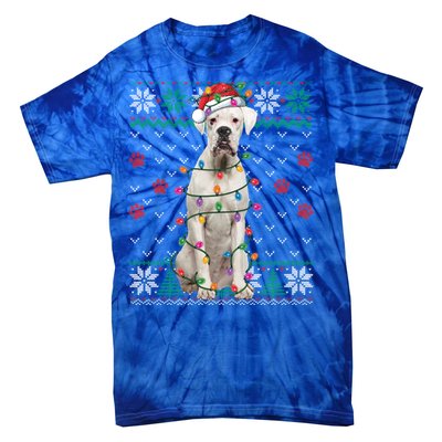 White Boxer Dog Christmas Ugly Sweater Boxer Lover Xmas Gift Tie-Dye T-Shirt