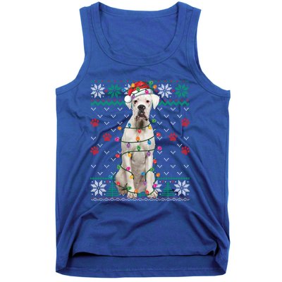 White Boxer Dog Christmas Ugly Sweater Boxer Lover Xmas Gift Tank Top