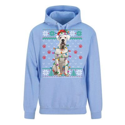 White Boxer Dog Christmas Ugly Sweater Boxer Lover Xmas Gift Unisex Surf Hoodie