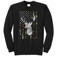 Whitetail Buck Deer Hunting American Camouflage Usa Flag Sweatshirt