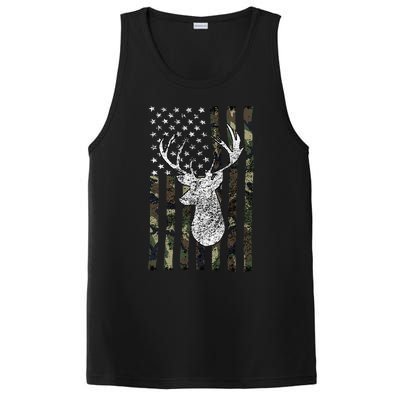 Whitetail Buck Deer Hunting American Camouflage Usa Flag PosiCharge Competitor Tank