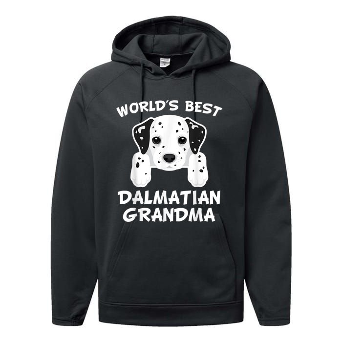 World's Best Dalmatian Grandma Dog Granddog Performance Fleece Hoodie