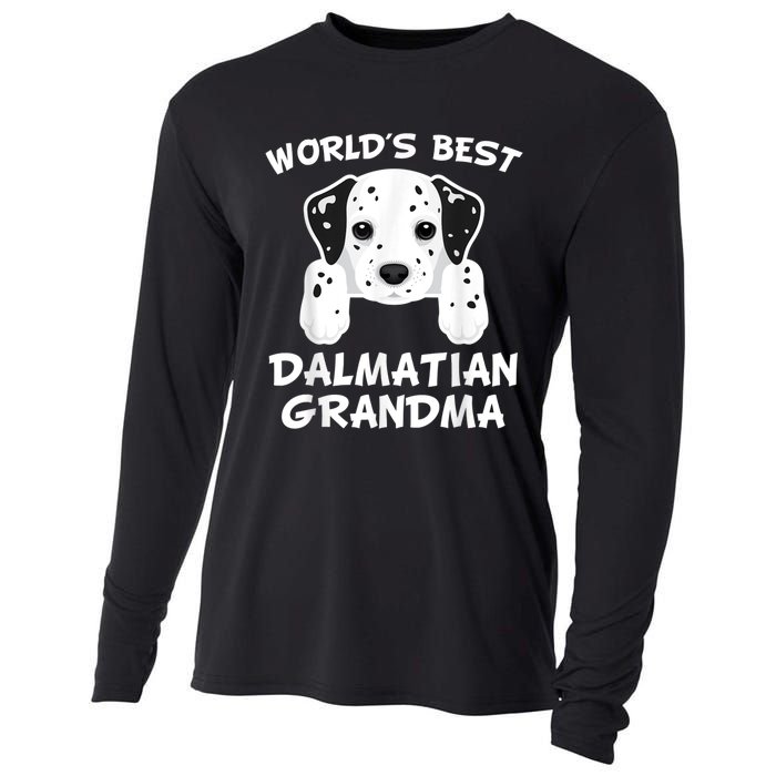 World's Best Dalmatian Grandma Dog Granddog Cooling Performance Long Sleeve Crew