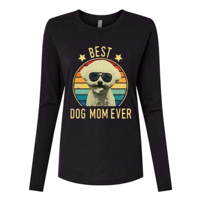 Womens Best Dog Mom Ever Bichon Frise Mother's Day Gift Womens Cotton Relaxed Long Sleeve T-Shirt