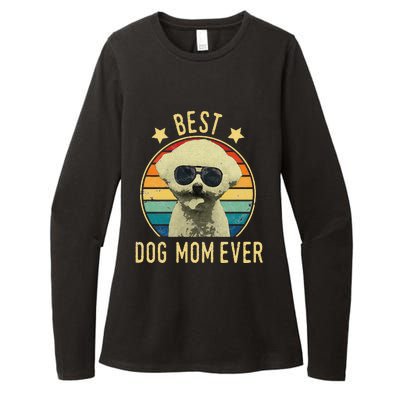 Womens Best Dog Mom Ever Bichon Frise Mother's Day Gift Womens CVC Long Sleeve Shirt