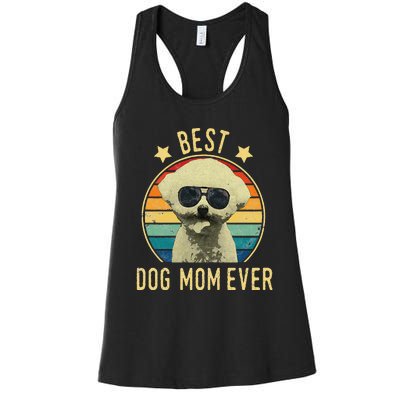 Womens Best Dog Mom Ever Bichon Frise Mother's Day Gift Women's Racerback Tank