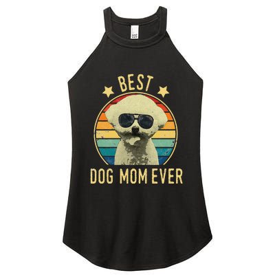 Womens Best Dog Mom Ever Bichon Frise Mother's Day Gift Women's Perfect Tri Rocker Tank