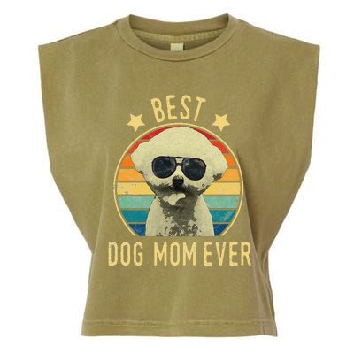 Womens Best Dog Mom Ever Bichon Frise Mother's Day Gift Garment-Dyed Women's Muscle Tee