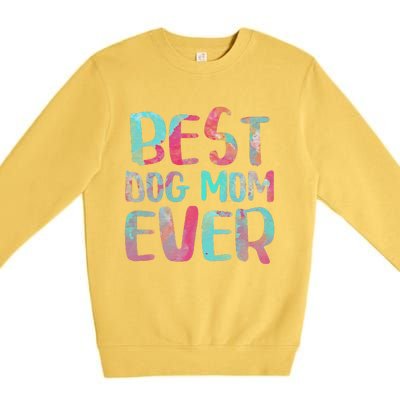 Womens Best Dog Mom Ever Mother's Day Premium Crewneck Sweatshirt