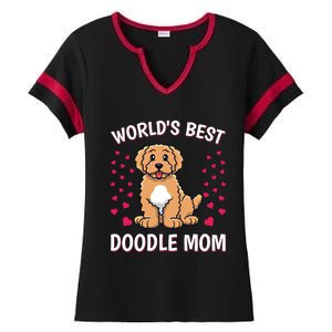 World's Best Doodle Mom Goldendoodle Mama Mother Gift Ladies Halftime Notch Neck Tee