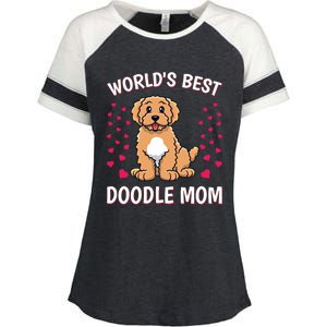 World's Best Doodle Mom Goldendoodle Mama Mother Gift Enza Ladies Jersey Colorblock Tee