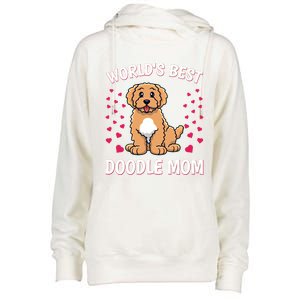 World's Best Doodle Mom Goldendoodle Mama Mother Gift Womens Funnel Neck Pullover Hood