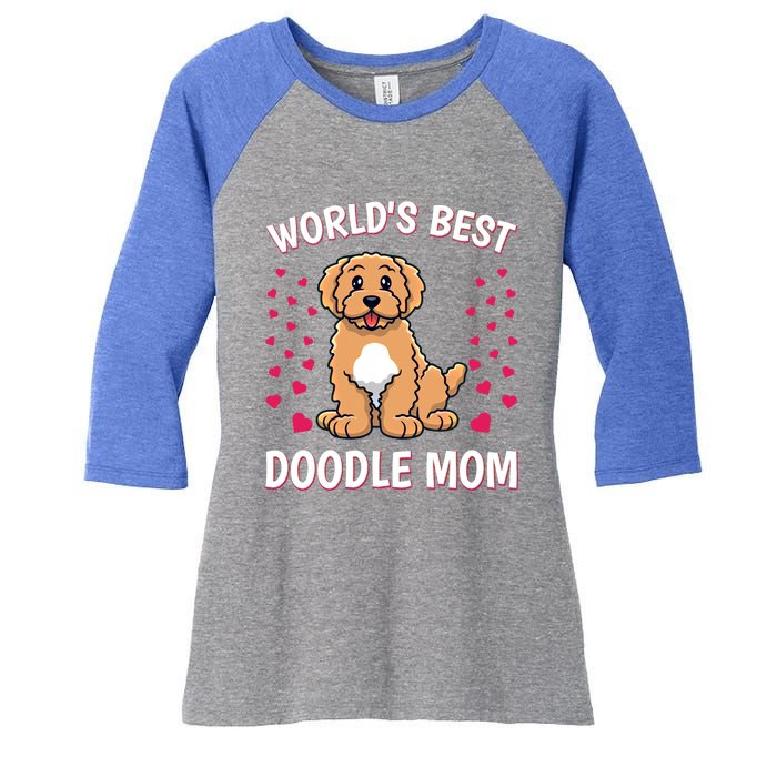 World's Best Doodle Mom Goldendoodle Mama Mother Gift Women's Tri-Blend 3/4-Sleeve Raglan Shirt