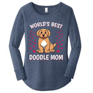 World's Best Doodle Mom Goldendoodle Mama Mother Gift Women's Perfect Tri Tunic Long Sleeve Shirt