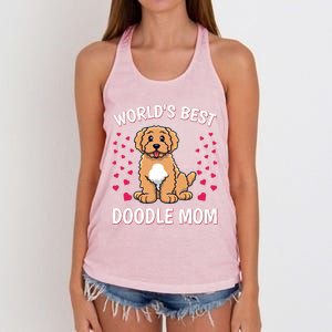 World's Best Doodle Mom Goldendoodle Mama Mother Gift Women's Knotted Racerback Tank