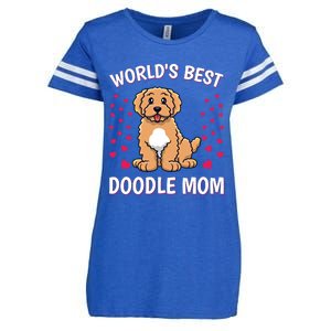 World's Best Doodle Mom Goldendoodle Mama Mother Gift Enza Ladies Jersey Football T-Shirt