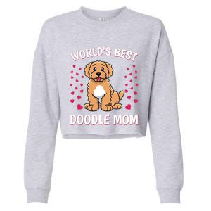 World's Best Doodle Mom Goldendoodle Mama Mother Gift Cropped Pullover Crew