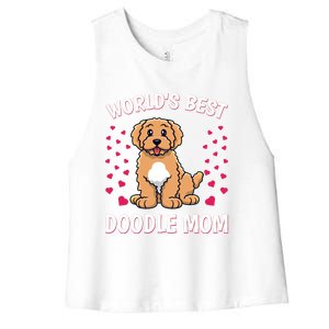 World's Best Doodle Mom Goldendoodle Mama Mother Gift Women's Racerback Cropped Tank